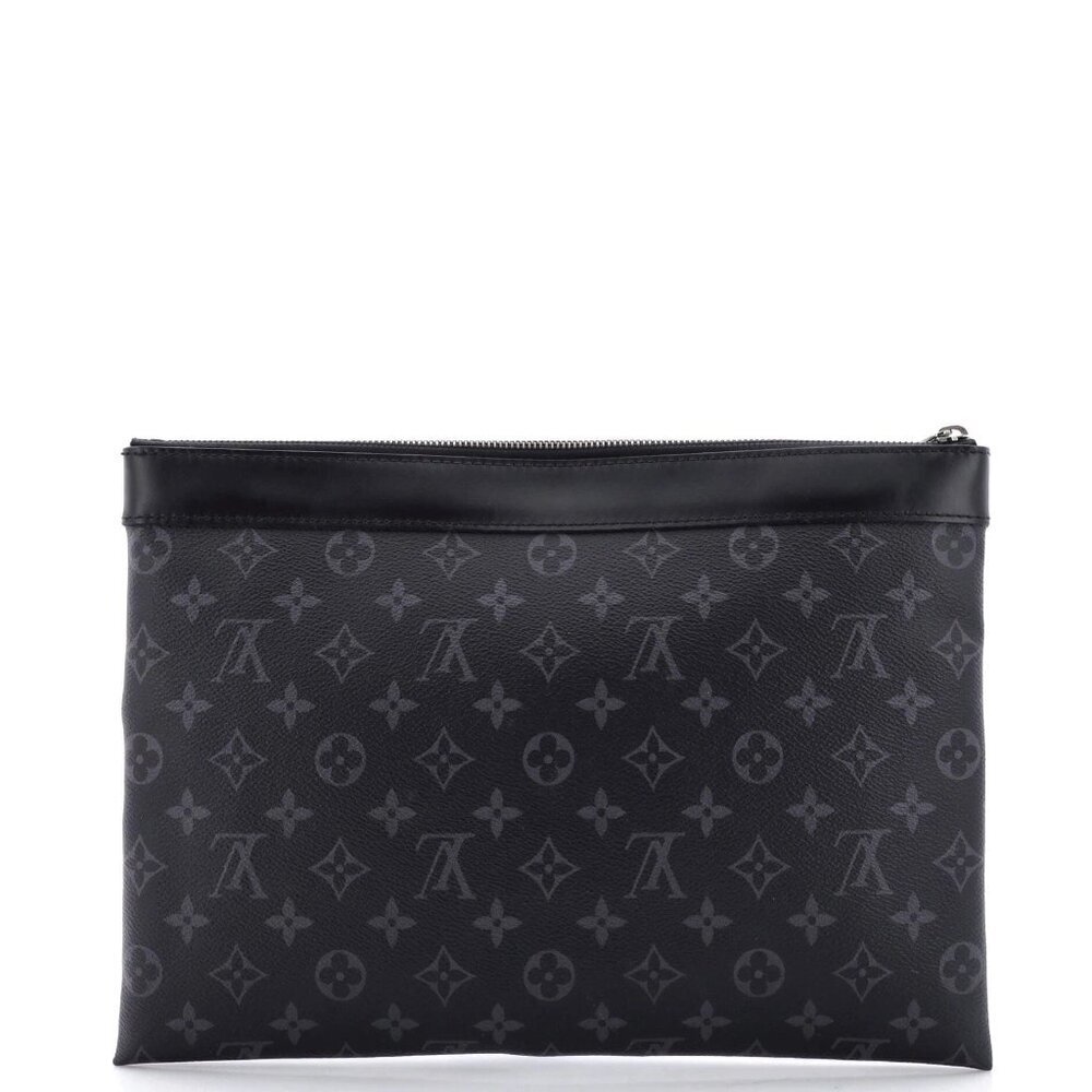 LOUIS VUITTON Monogram Eclipses Pochette Discovery Clutch Bag Brown M62291 - Picture 2 of 13